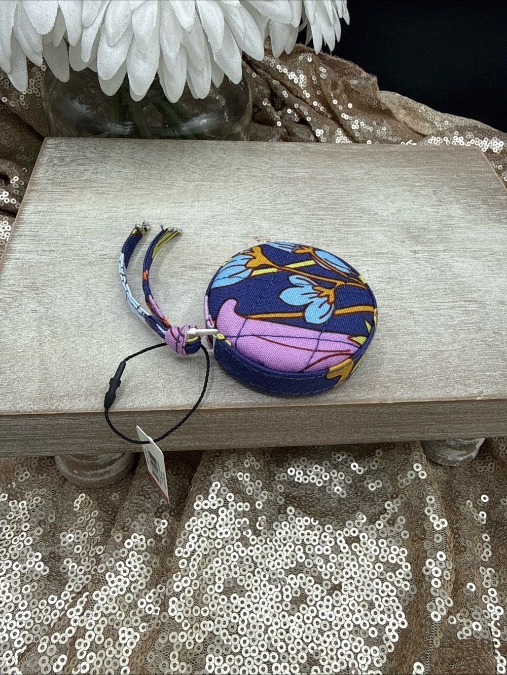 Vera BradleyCoffee Garden tape measure- retractable -floral- blue green brown